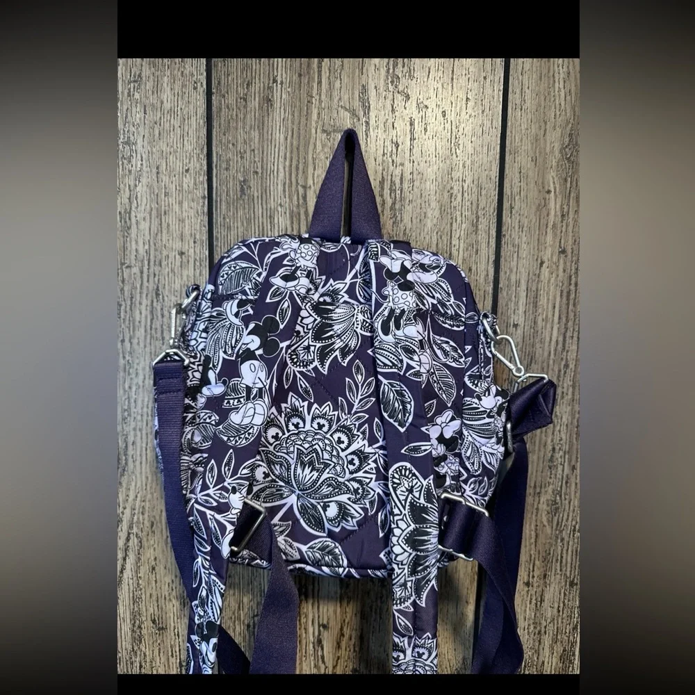 Vera Bradley Convertible Small Backpack Mickey & Minnie’s Flirty Floral Tonal